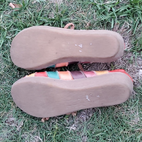 Spring step multicolor stripe leather lace shoes size 9 - Picture 2 of 3